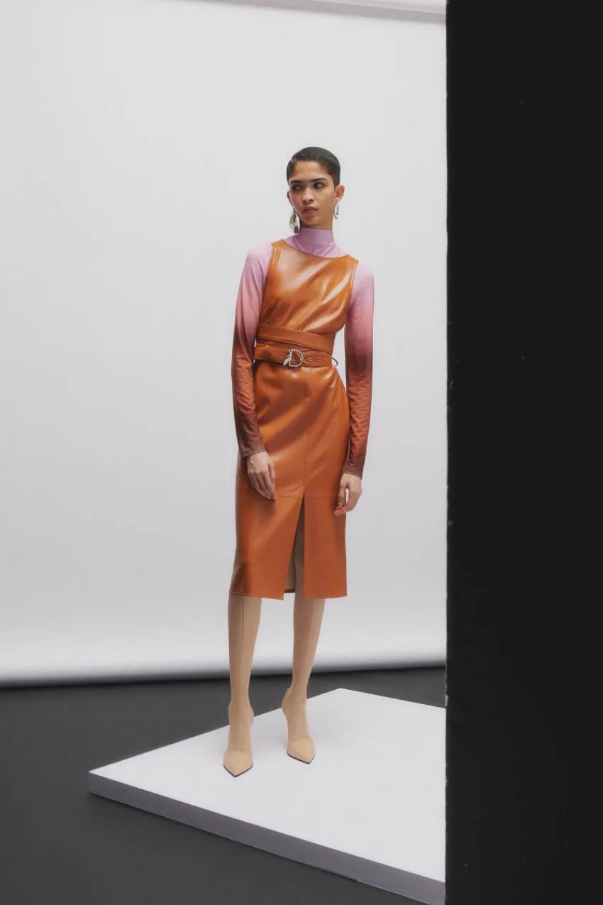 Patrizia Pepe Midi<Midikleid aus beschichtetem Stoff