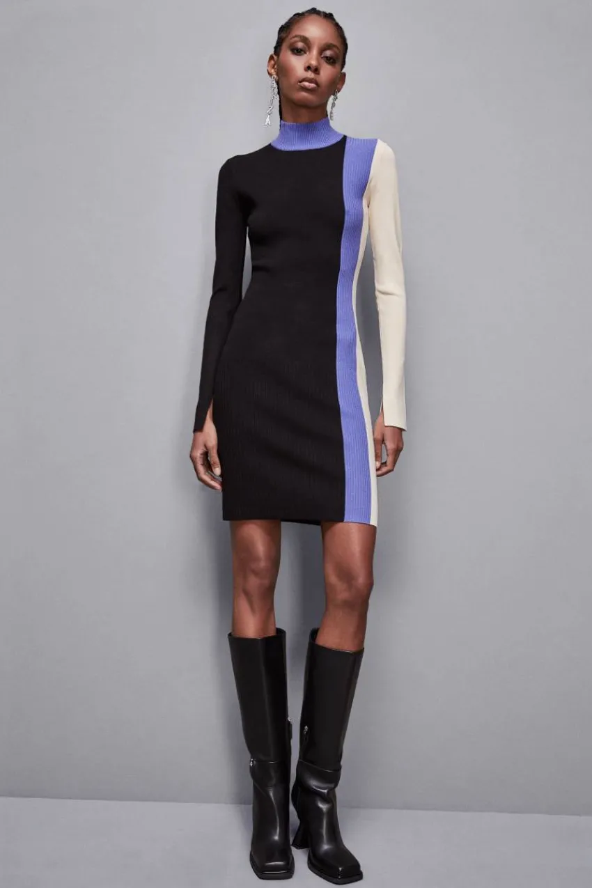 Patrizia Pepe Strick | Midi<Midikleid aus Strick mit Color-Block-Detail