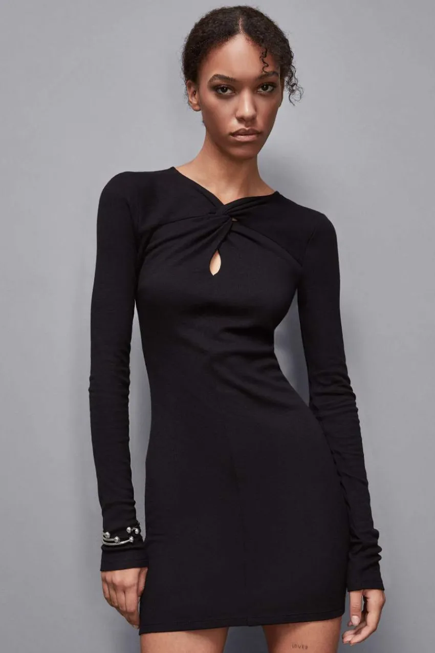 Patrizia Pepe Mini<Minikleid mit Knoten aus Viskose