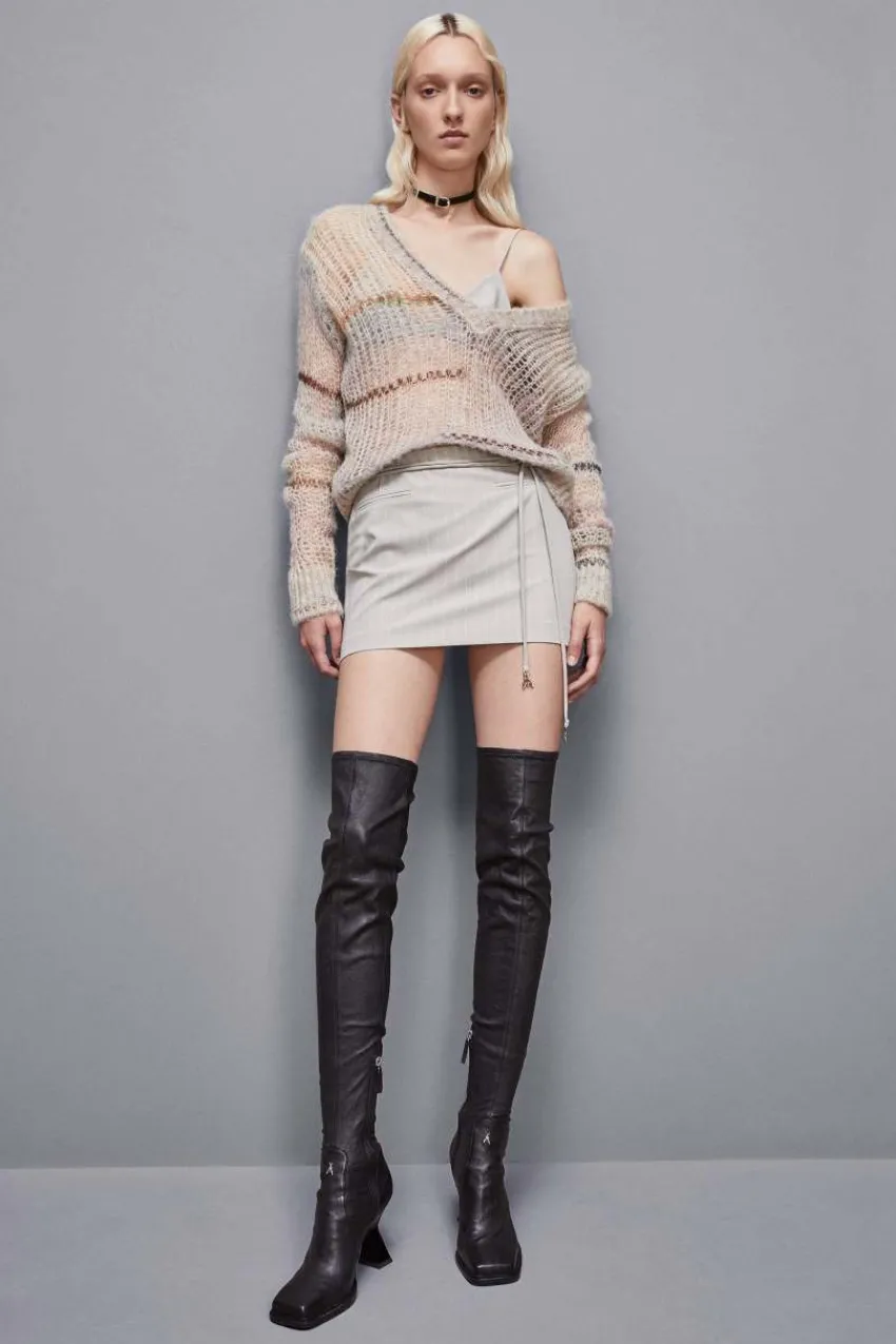 Patrizia Pepe Mini | Anzüge<Minirock mit Nadelstreifen und niedrigem Bund