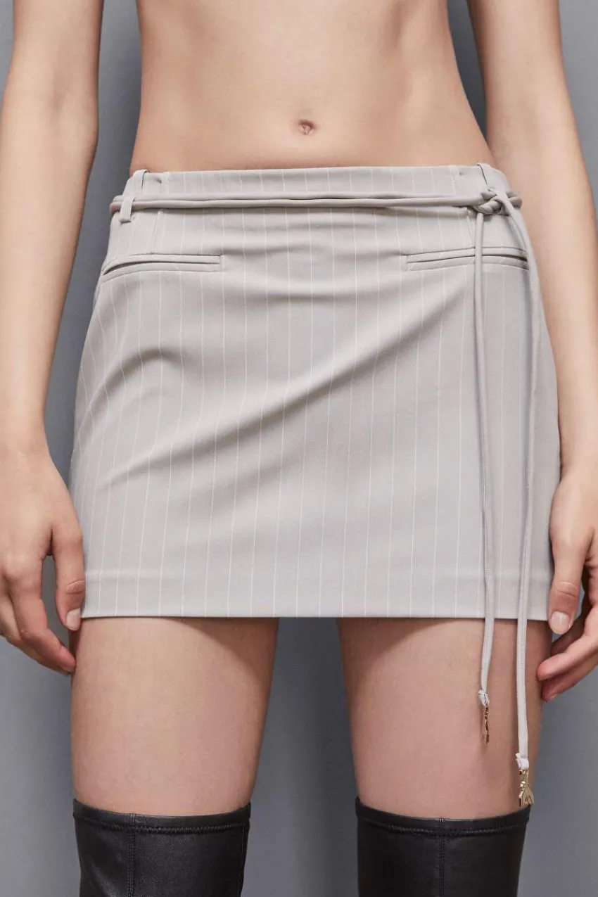 Patrizia Pepe Mini | Anzüge<Minirock mit Nadelstreifen und niedrigem Bund