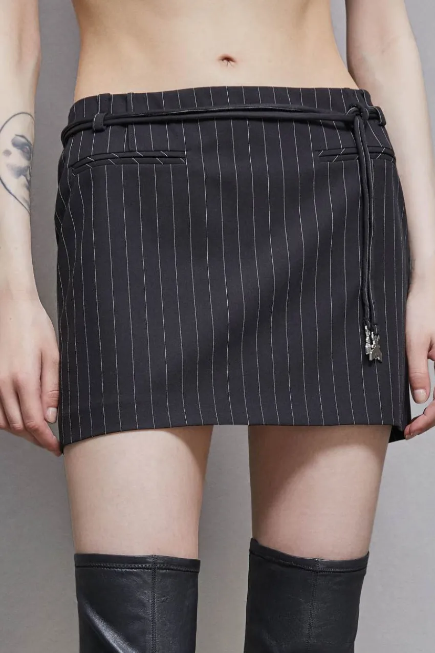 Patrizia Pepe Mini | Anzüge<Minirock mit Nadelstreifen und niedrigem Bund