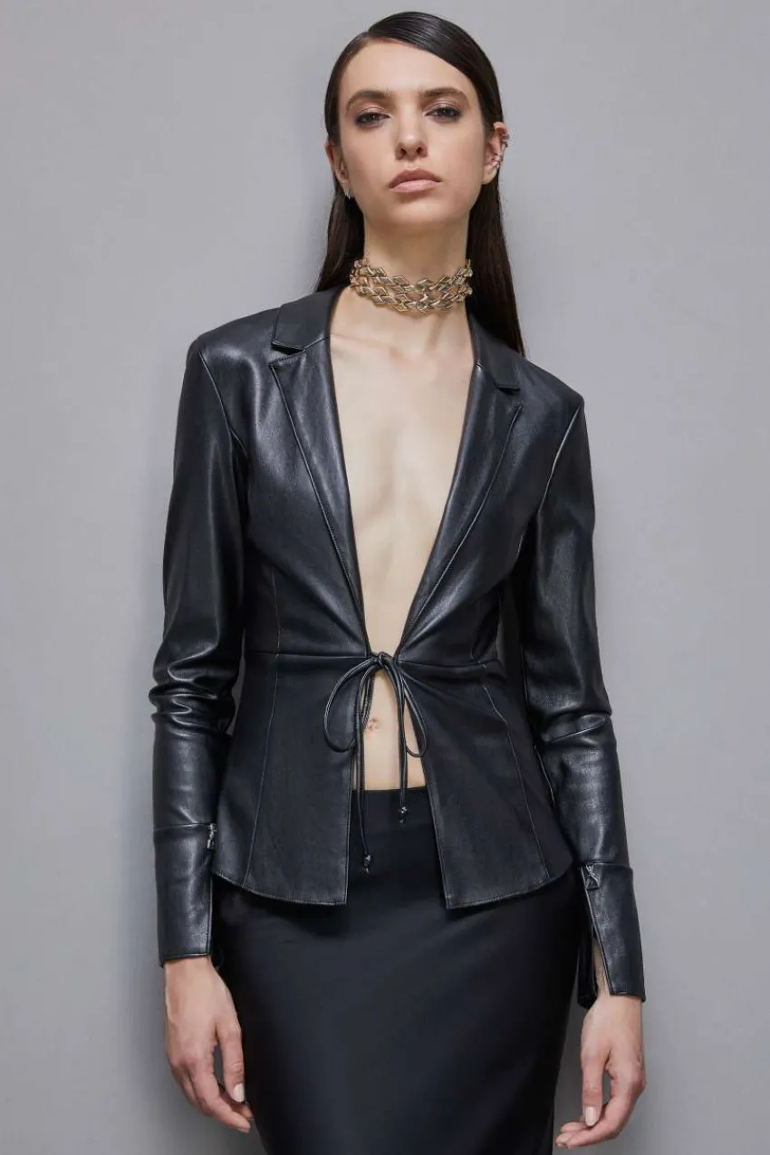 Patrizia Pepe Party Outfits | Hemdblusen<Overshirt-Jacke mit Ledereffekt