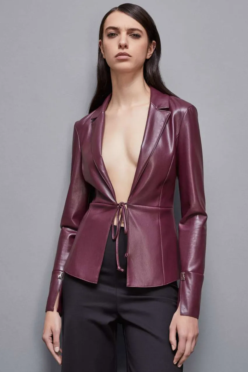 Patrizia Pepe Hemdblusen<Overshirt-Jacke mit Ledereffekt
