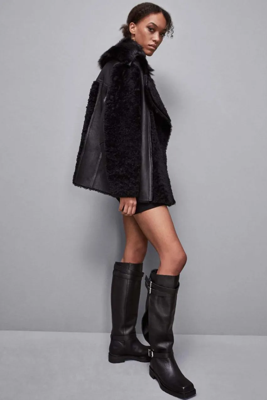 Patrizia Pepe Party Outfits | Mäntel<Oversized Biker-Shearling