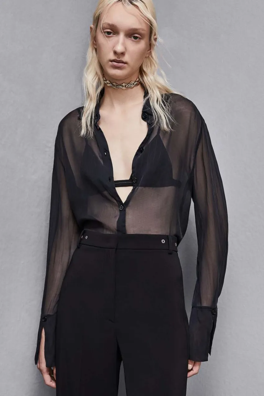 Patrizia Pepe Party Outfits | Abschlussfeier Outfits<Oversized Hemd aus Seiden-Chiffon