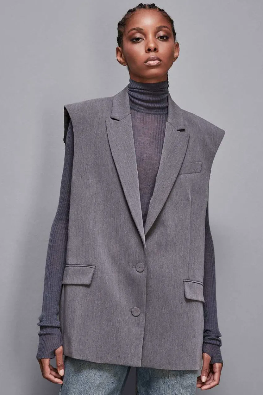 Patrizia Pepe Jacken | Blazer<Oversized Weste aus Viskose "Essential"