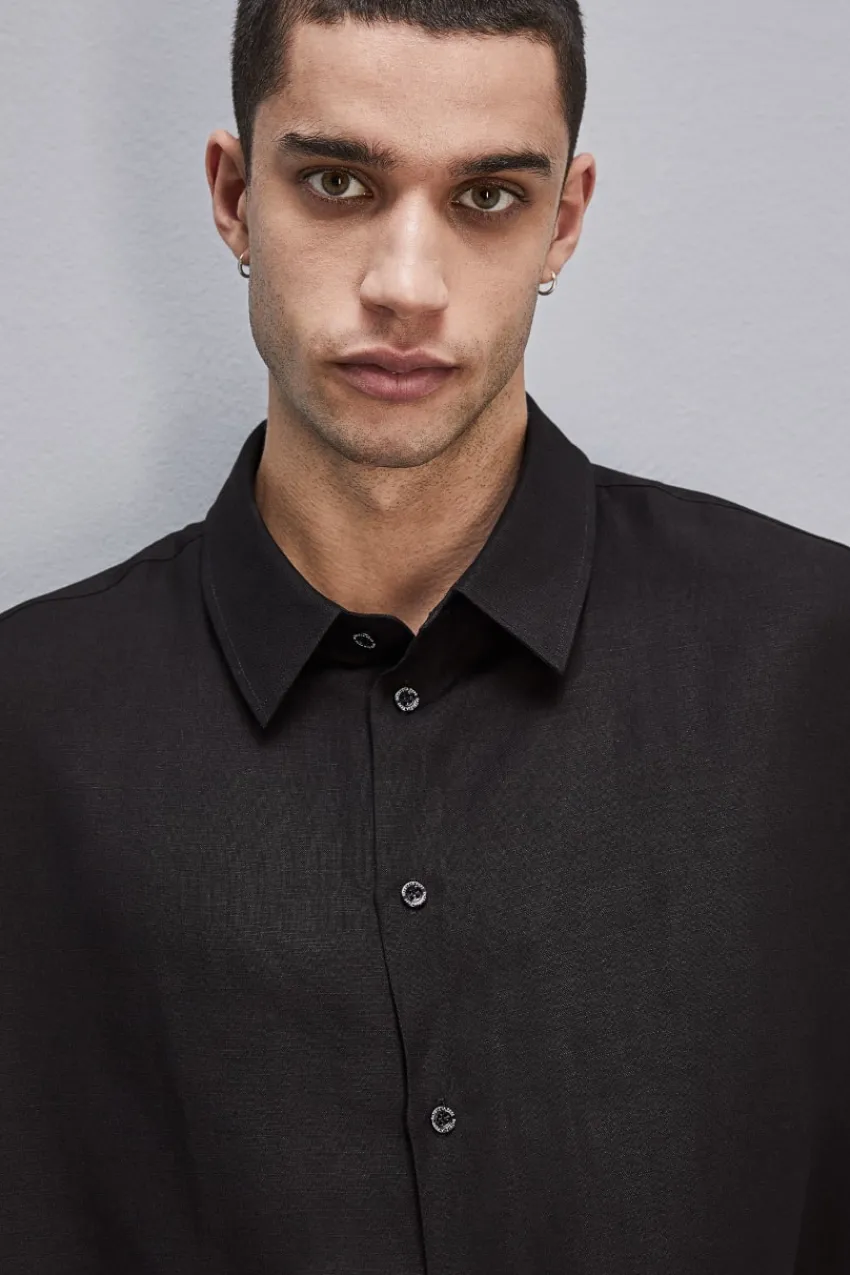 Herren Patrizia Pepe T-shirts & Hemdblusen<Oversize-Hemd aus Leinen und Viskose