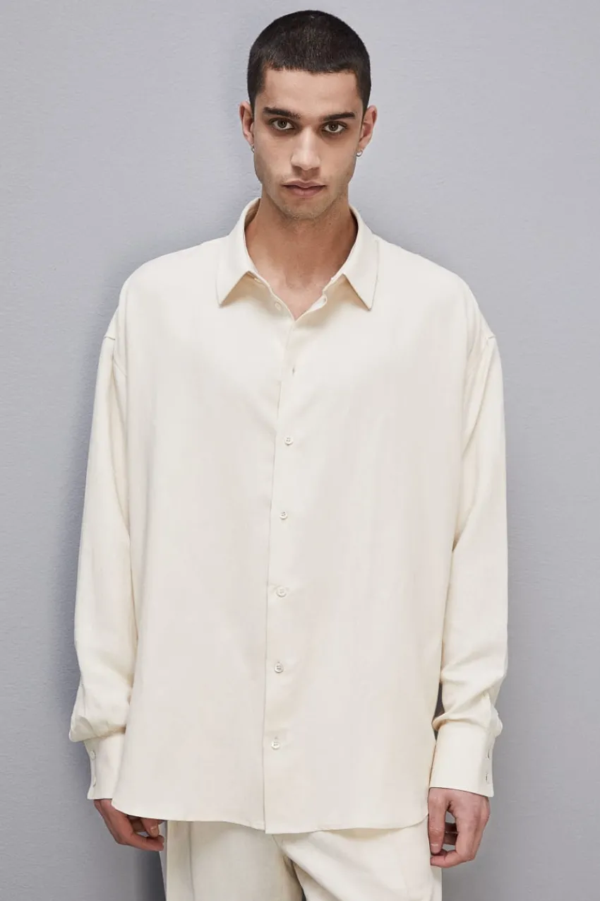 Herren Patrizia Pepe T-shirts & Hemdblusen<Oversize-Hemd aus Leinen und Viskose