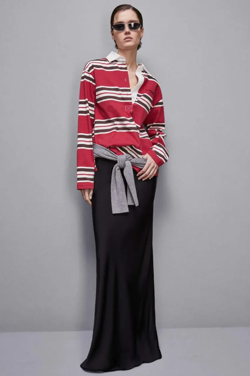 Patrizia Pepe Tops<Oversize-Polo mit langen Ärmeln