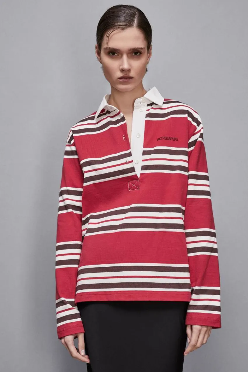 Patrizia Pepe Tops<Oversize-Polo mit langen Ärmeln