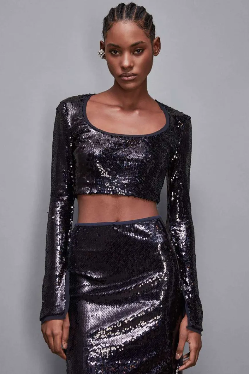 Patrizia Pepe Party Outfits | Tops<Pailletten-Top