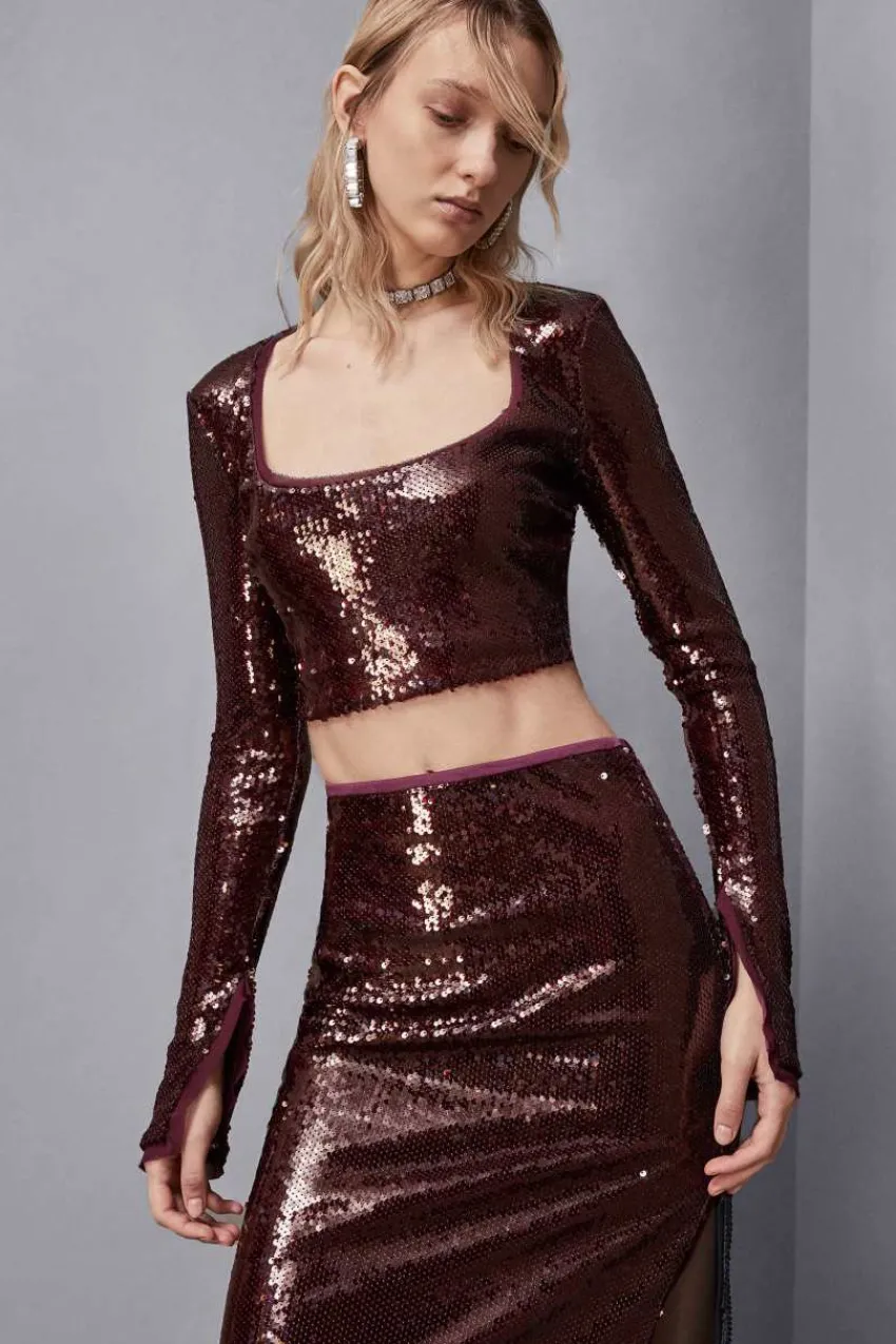 Patrizia Pepe Party Outfits | Tops<Pailletten-Top