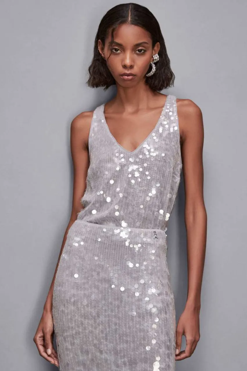Patrizia Pepe Tops<Pailletten-Top farblich abgestuft