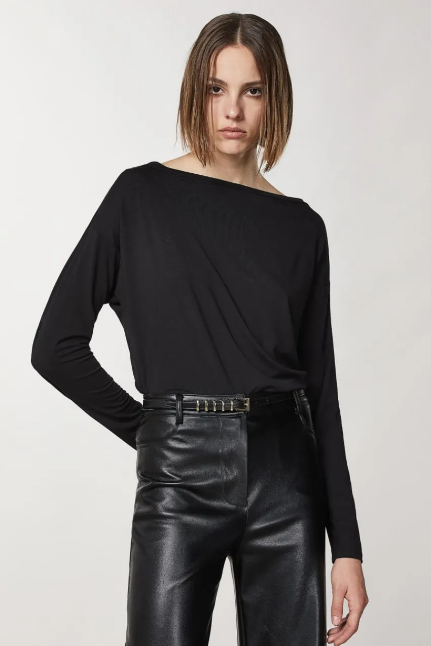 Patrizia Pepe Pullover | Tops<Pullover aus Viskose mit Strasssteinen
