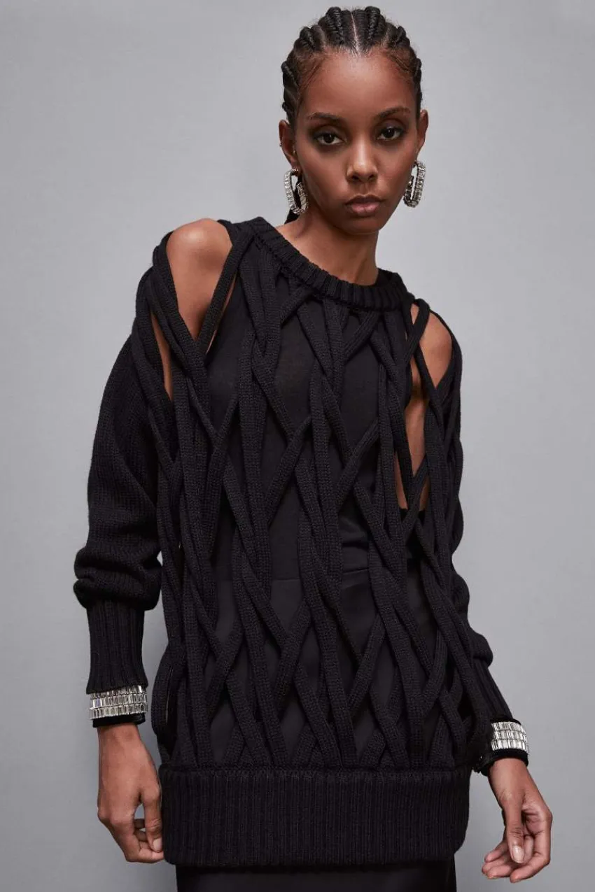 Patrizia Pepe Pullover<Pullover mit Wollgeflecht