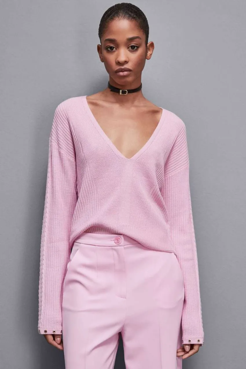 Patrizia Pepe Pullover<Rippstrickpullover aus Wolle Essential