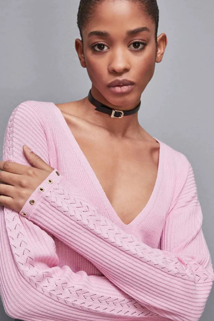 Patrizia Pepe Pullover<Rippstrickpullover aus Wolle Essential
