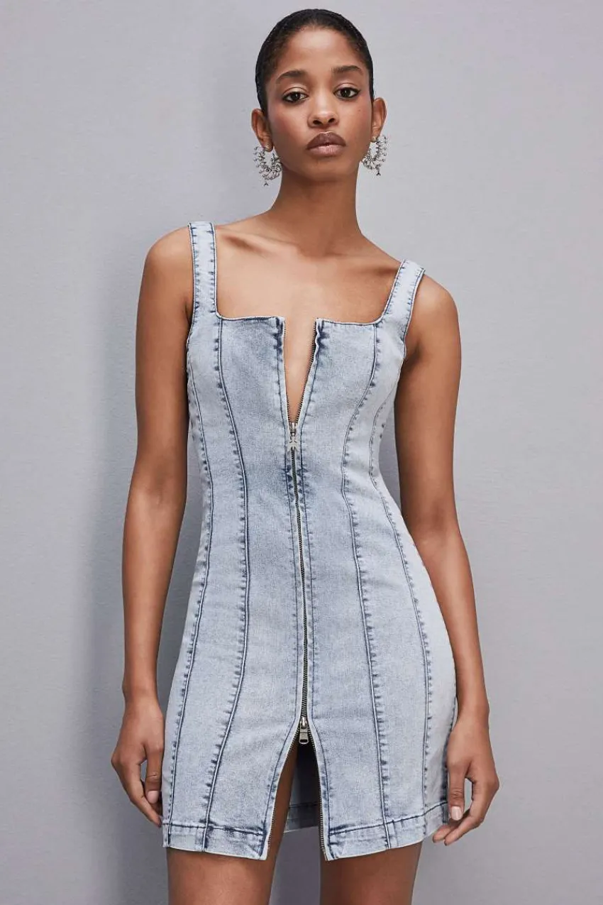 Patrizia Pepe Mini<Ärmelloses Denim-Minikleid