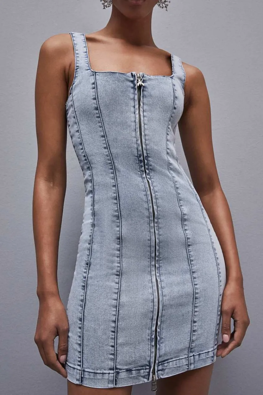 Patrizia Pepe Mini<Ärmelloses Denim-Minikleid