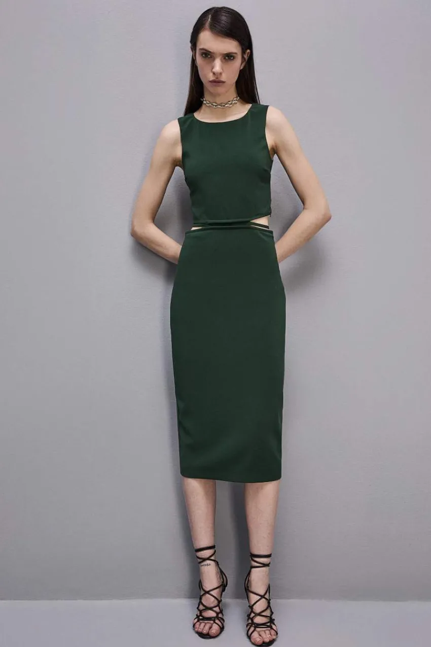 Patrizia Pepe Festlich & Cocktail | Festlich Kleidung<Ärmelloses Midi-Kleid mit Rundhalsausschnitt