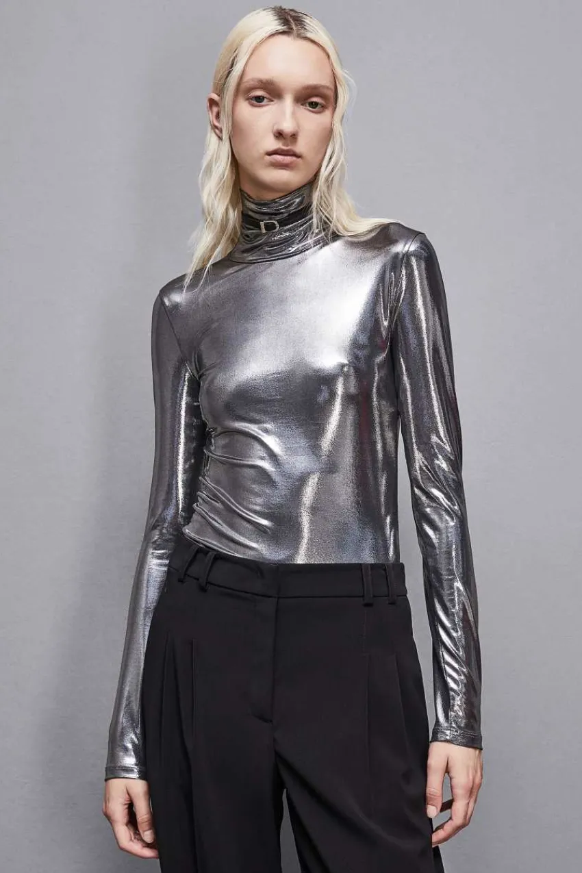 Patrizia Pepe Party Outfits | Tops<Rollkragenpullover aus laminiertem Jersey