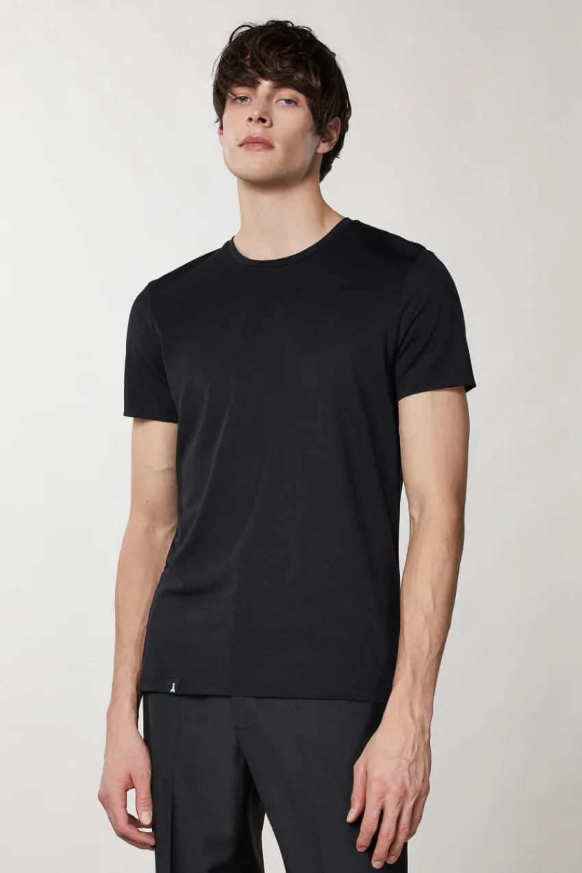 Herren Patrizia Pepe T-shirts & Hemdblusen<Schmal geschnittenes T-Shirt aus Lyocell-Baumwoll-Jersey