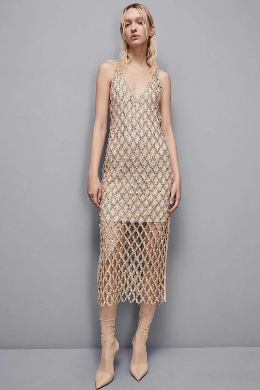 Patrizia Pepe Party Outfits | Midi<Schmuck-Netzkleid mit schmaler Passform