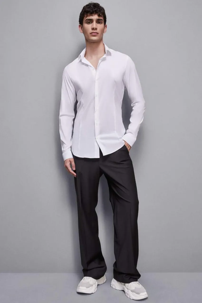 Herren Patrizia Pepe T-shirts & Hemdblusen<Shirt aus Baumwoll-Popeline Lang