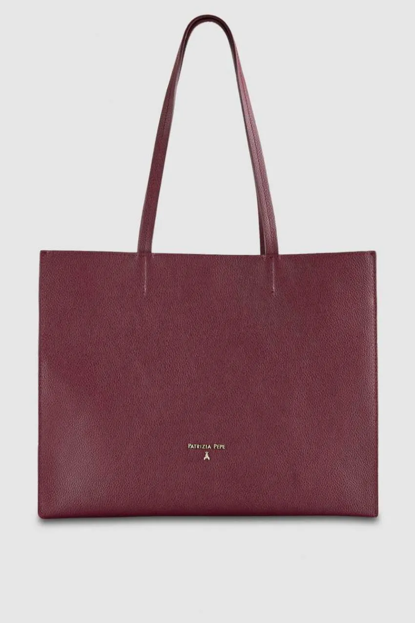 Patrizia Pepe Shopper<Shopping Bag aus genarbtem Leder