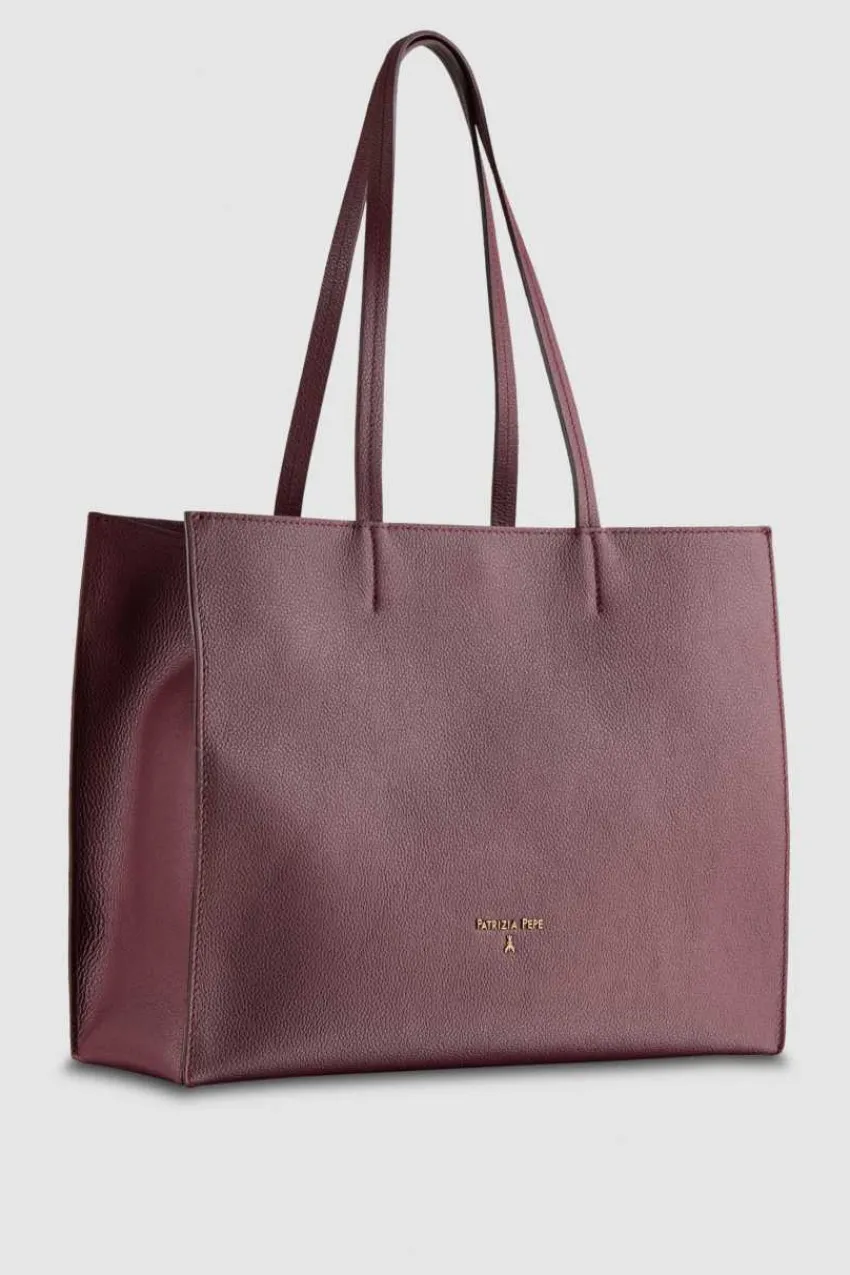 Patrizia Pepe Shopper<Shopping Bag aus genarbtem Leder
