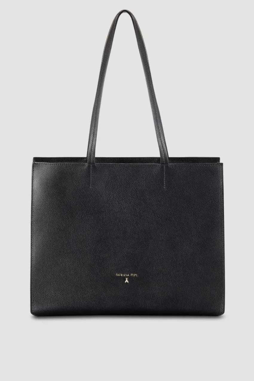 Patrizia Pepe Shopper<Shopping Tasche Bag aus Leder mit Reißverschluss