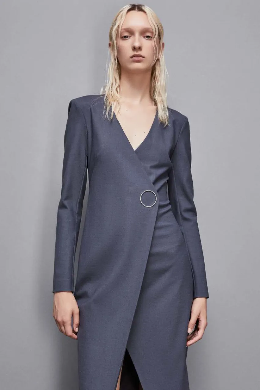 Patrizia Pepe Midi<Slim Fit-Kleid aus Wolle Essential