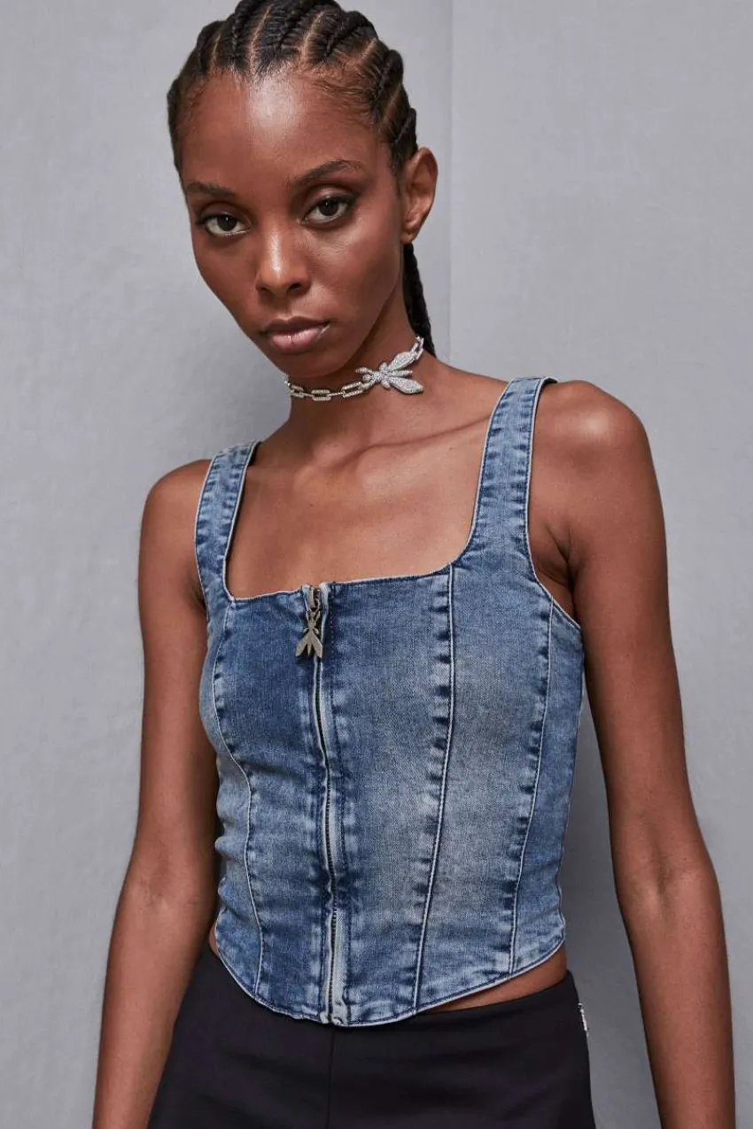 Patrizia Pepe Tops<Top aus Stretch-Denim