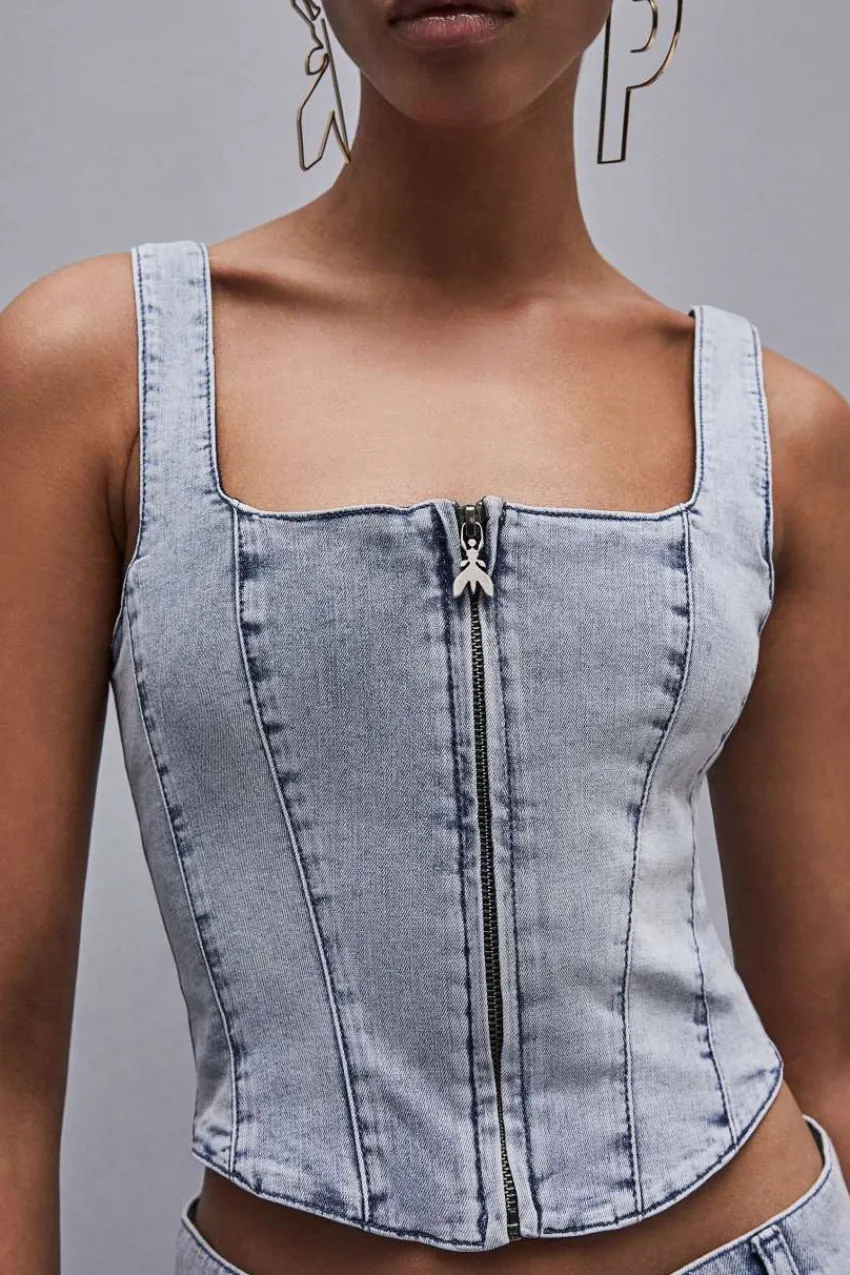 Patrizia Pepe Tops<Top aus Stretch-Denim