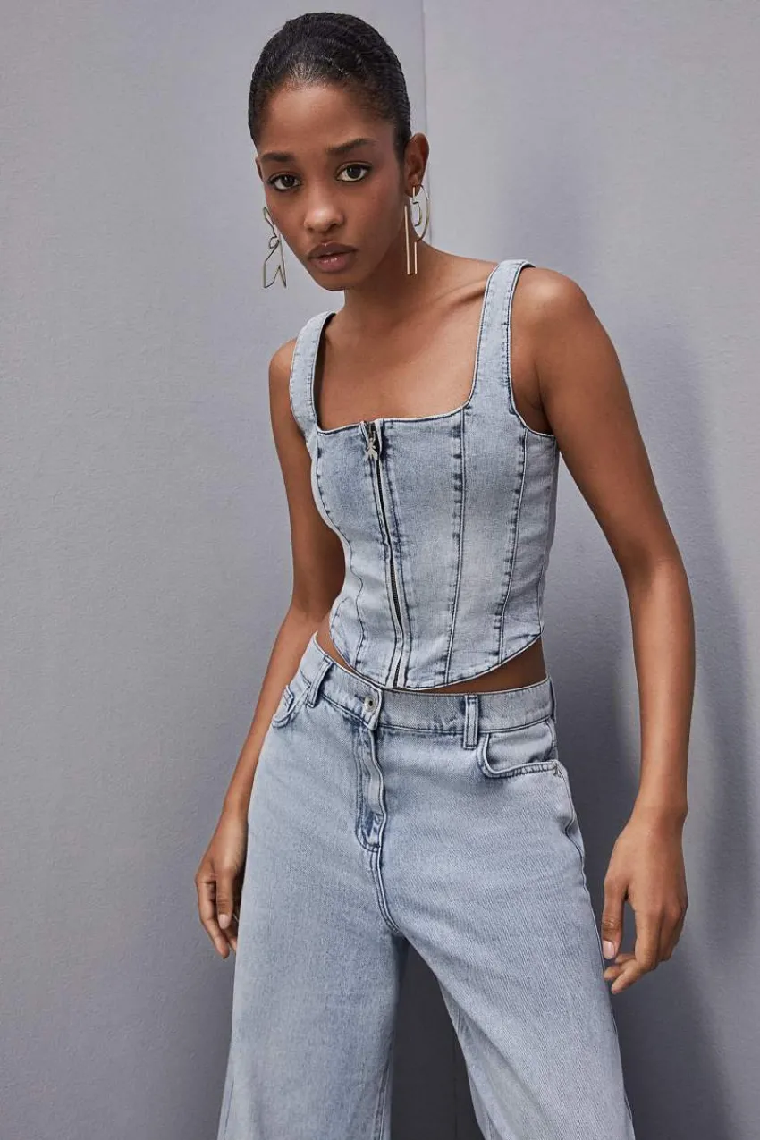 Patrizia Pepe Tops<Top aus Stretch-Denim