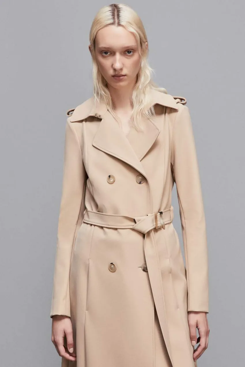Patrizia Pepe Trenchcoats<Trenchcoat mit Schnalle aus bi-elastischem Nylon