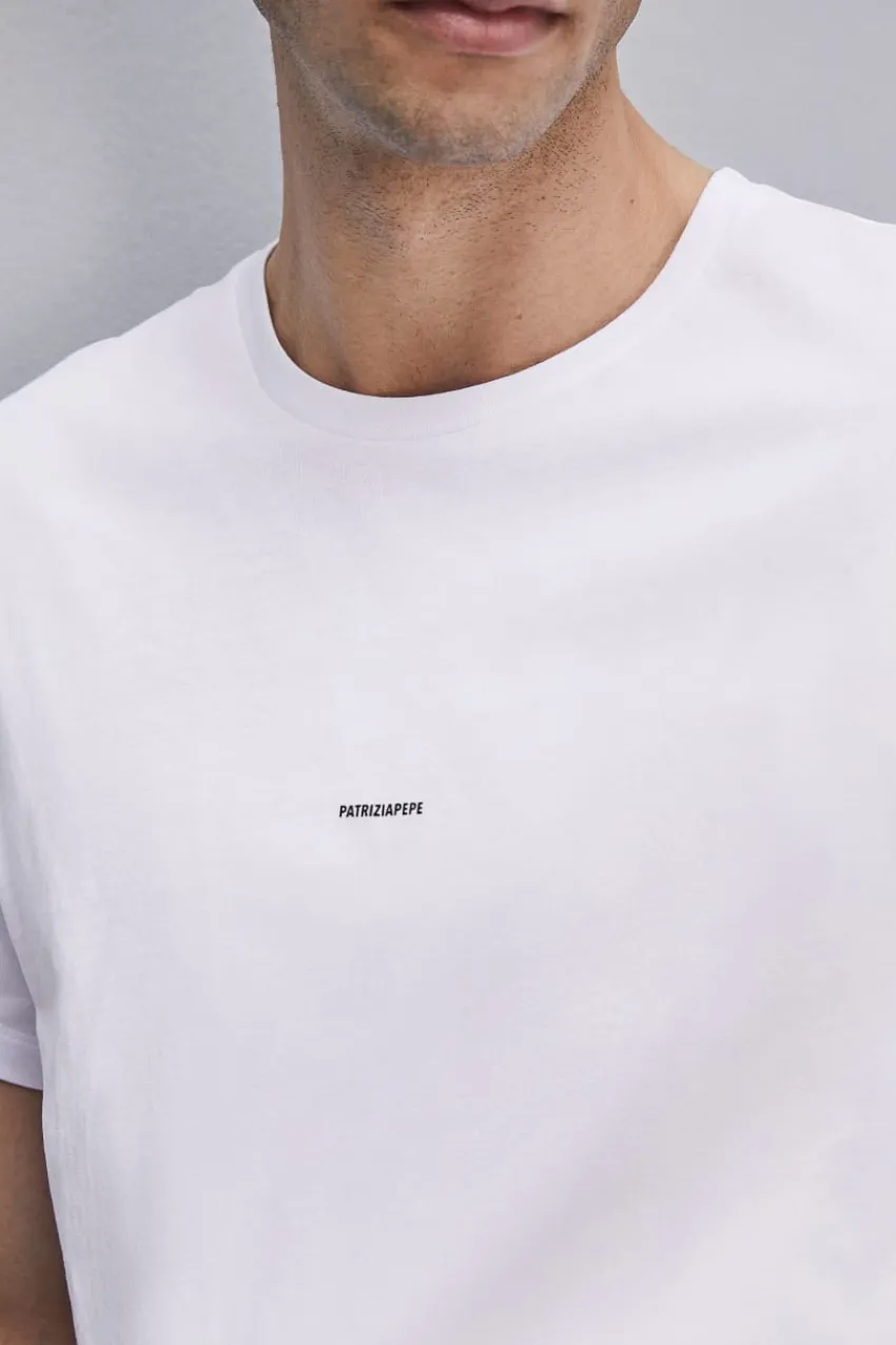 Herren Patrizia Pepe T-shirts & Hemdblusen<T-Shirt aus Pima-Baumwoll-Jersey mit Logo