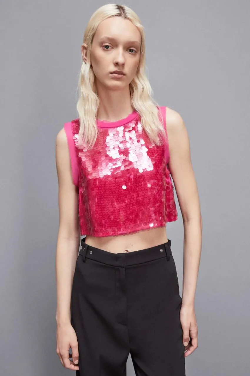 Patrizia Pepe Party Outfits | Tops<Tunika aus Tüll mit Pailletten