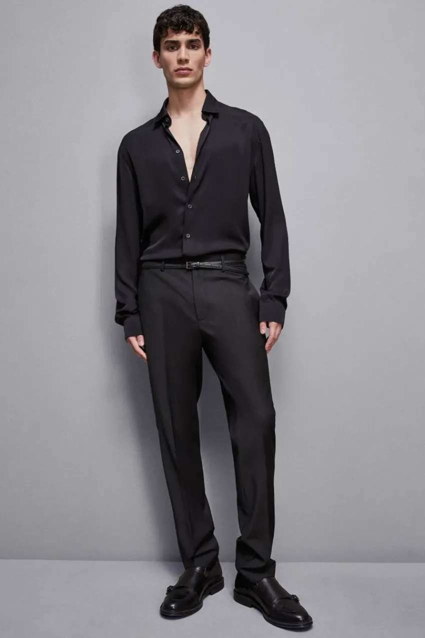 Herren Patrizia Pepe T-shirts & Hemdblusen<Unifarbenes Hemd aus Viskose-Twill