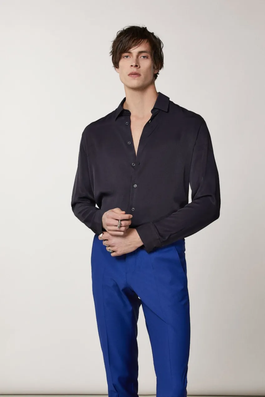 Herren Patrizia Pepe T-shirts & Hemdblusen<Unifarbenes Hemd aus Viskose-Twill