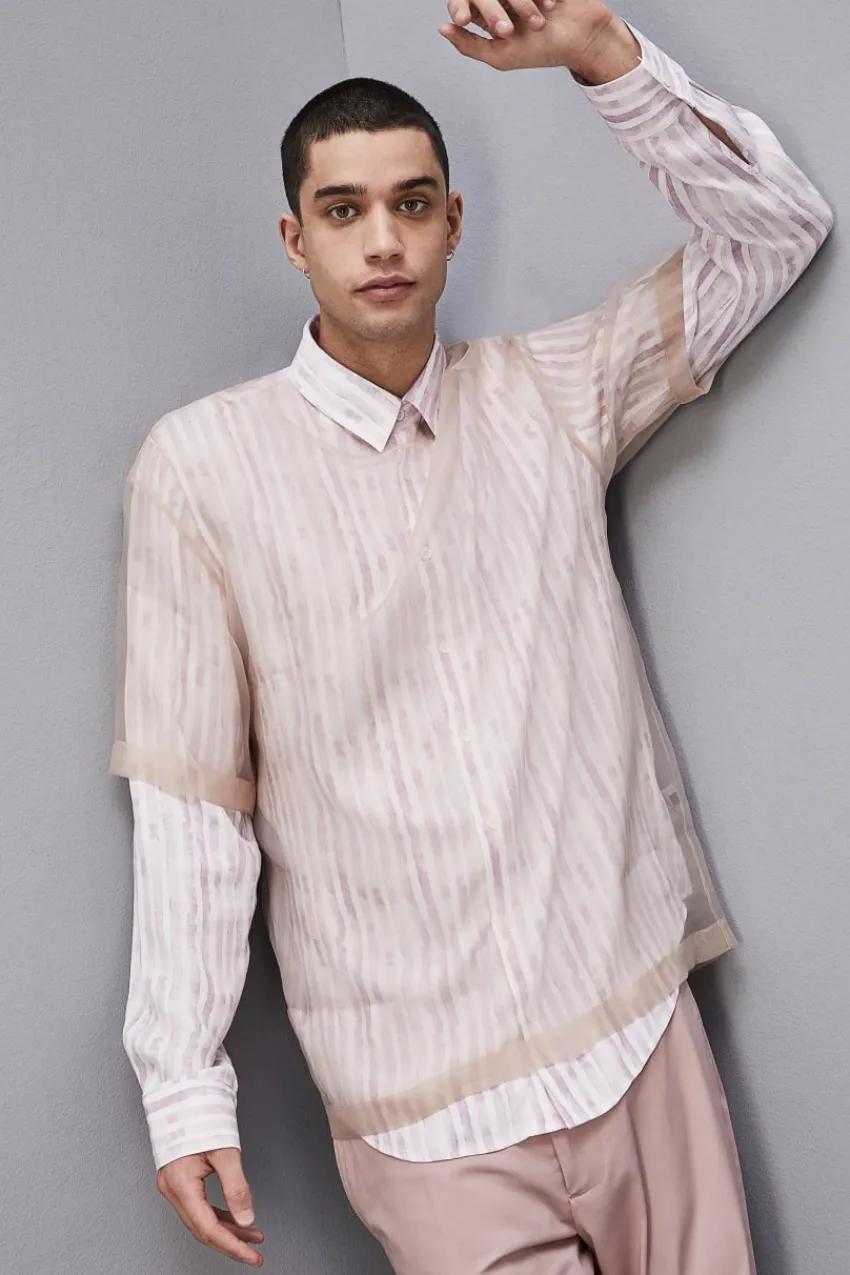 Herren Patrizia Pepe T-shirts & Hemdblusen<Weiches Hemd aus Viskose-Twill