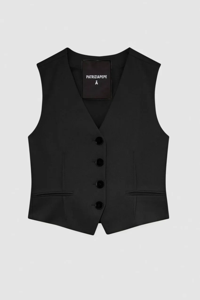 Patrizia Pepe Blazer | Tops<Weste aus Stretch-Twill