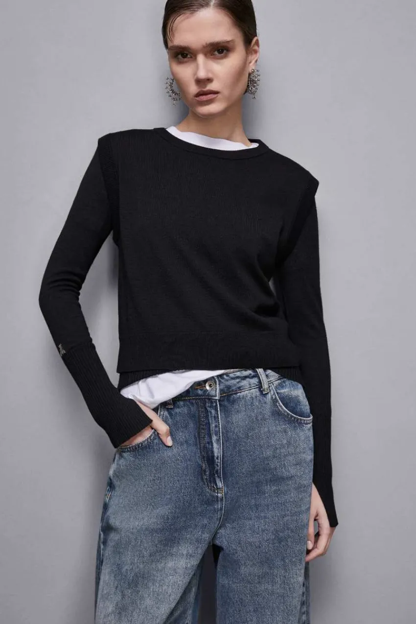 Patrizia Pepe Pullover | Anzüge<Weste aus Wolle mit Rundhalsausschnitt