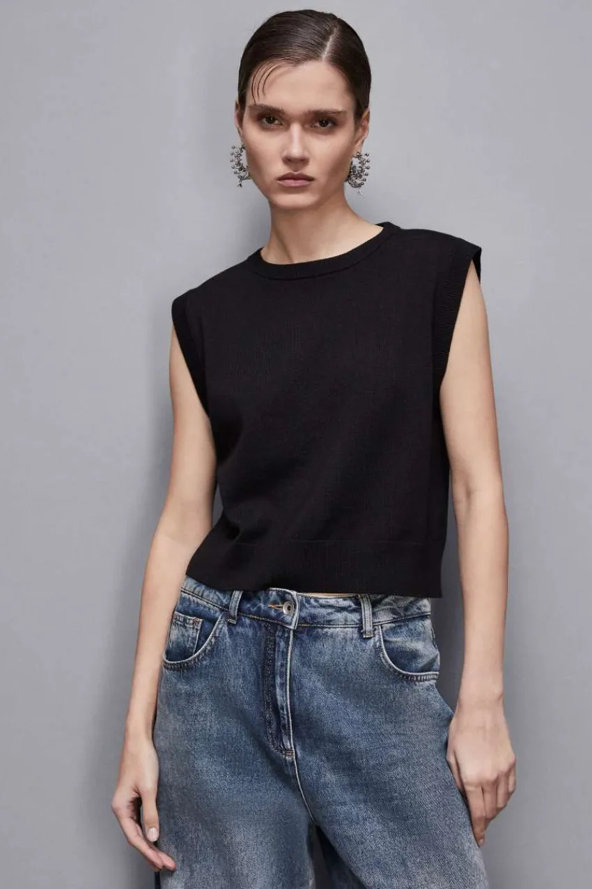 Patrizia Pepe Pullover | Anzüge<Weste aus Wolle mit Rundhalsausschnitt