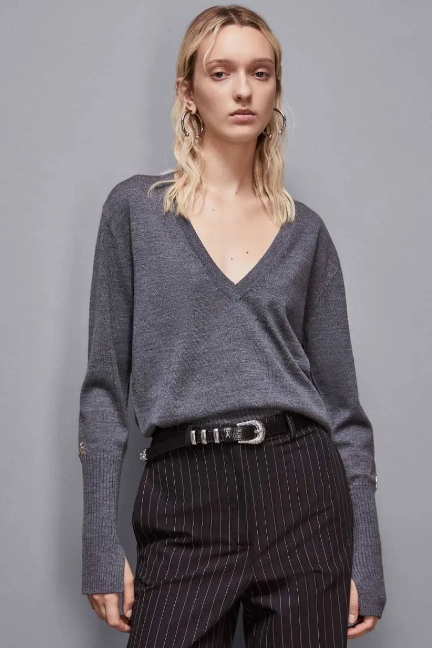 Patrizia Pepe Pullover<Wollpullover mit V-Ausschnitt