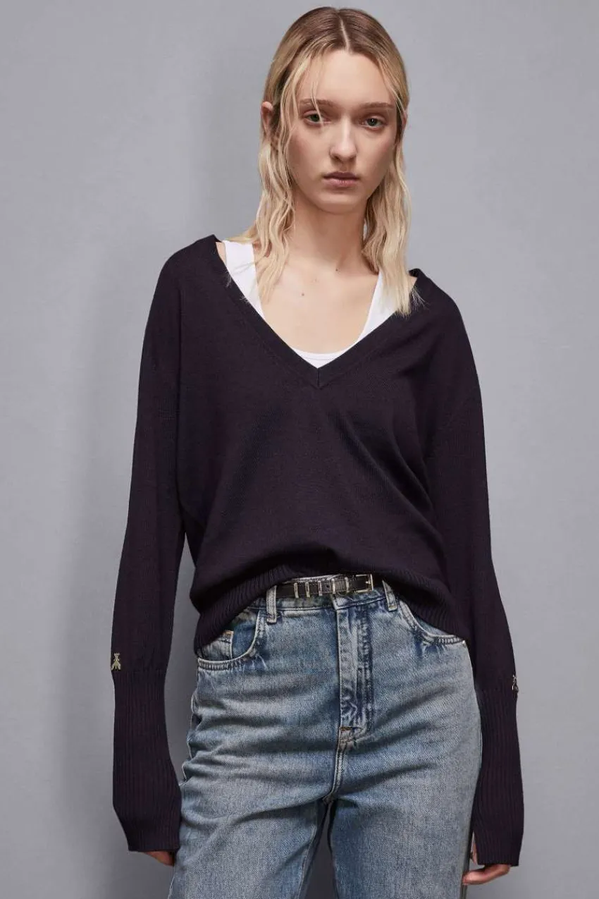 Patrizia Pepe Pullover<Wollpullover mit V-Ausschnitt